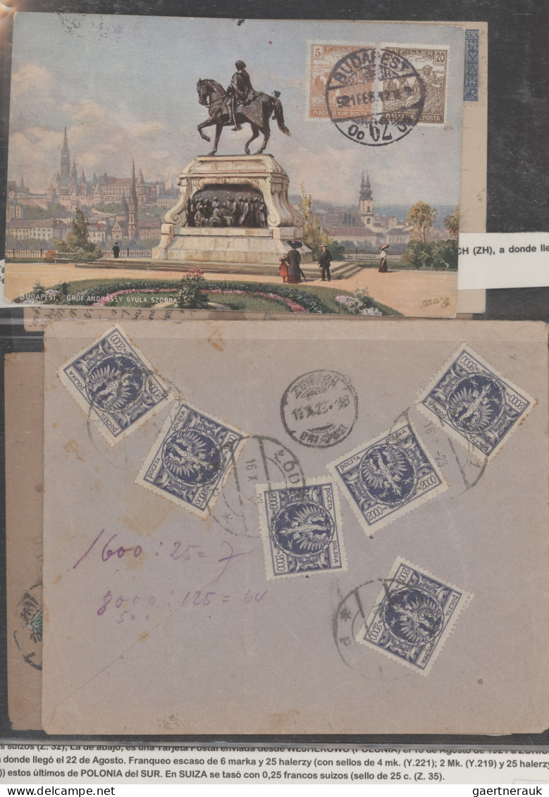 Poland: 1912/1935 18 Covers, Picture Postcards And Postal Stationery Items Sent - Brieven En Documenten