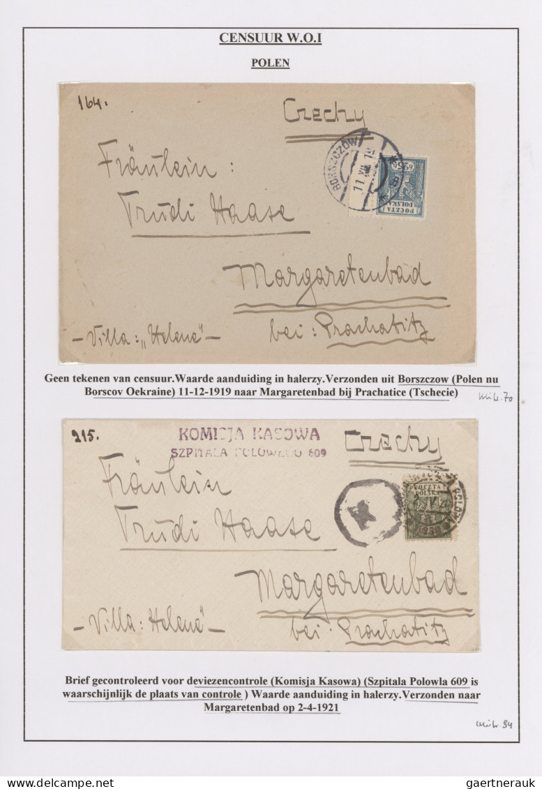 Poland: 1919/1921, Four Censored Covers To Austria/Germany/Poland, Thereof Three - Cartas & Documentos