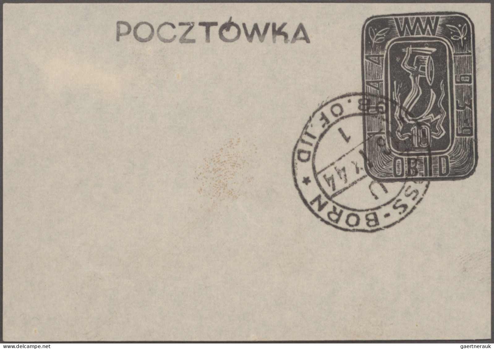 Poland Camp Mail: 1943/1945, Collection Of 18 Stamps And Three Stationeries, Som - Sonstige & Ohne Zuordnung