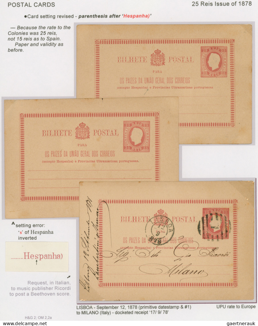 Portugal - postal stationery: 1878-1910 Specialized exhibition collection of abo