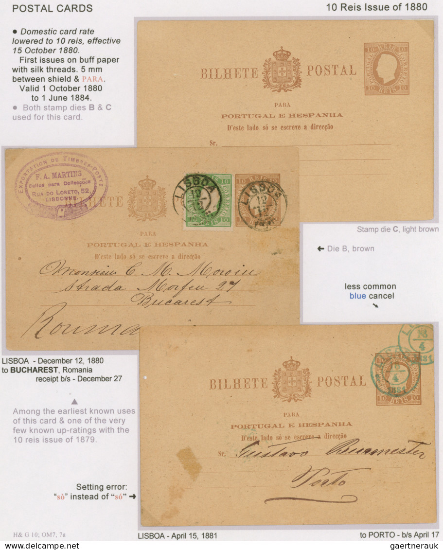 Portugal - postal stationery: 1878-1910 Specialized exhibition collection of abo