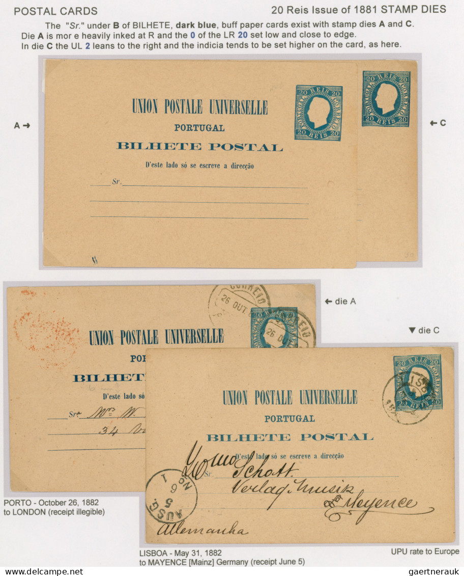 Portugal - postal stationery: 1878-1910 Specialized exhibition collection of abo