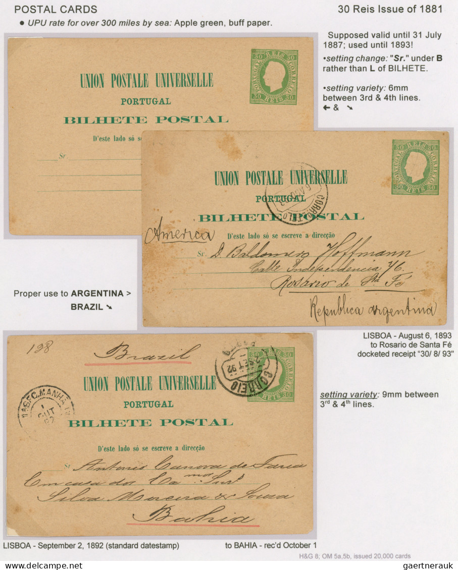 Portugal - postal stationery: 1878-1910 Specialized exhibition collection of abo