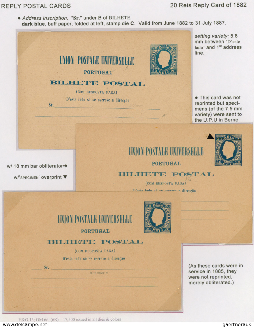 Portugal - postal stationery: 1878-1910 Specialized exhibition collection of abo