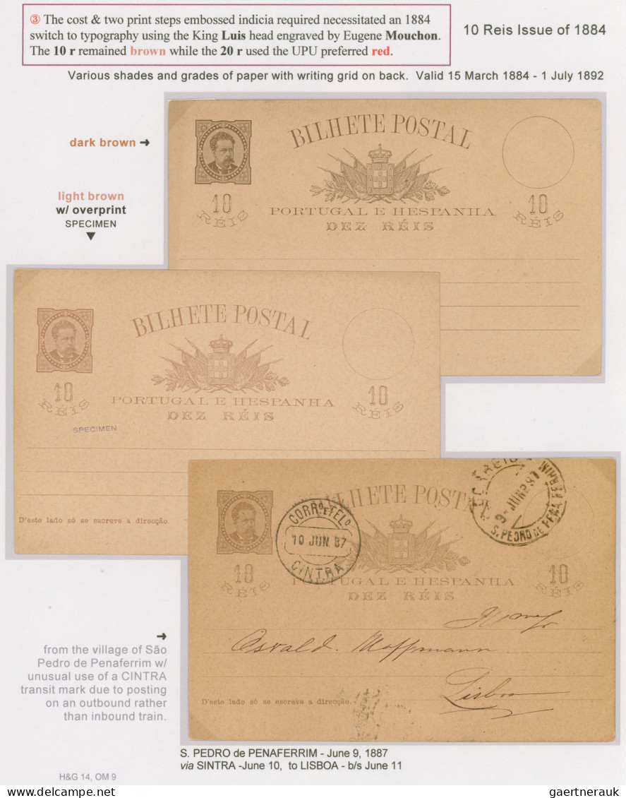 Portugal - postal stationery: 1878-1910 Specialized exhibition collection of abo