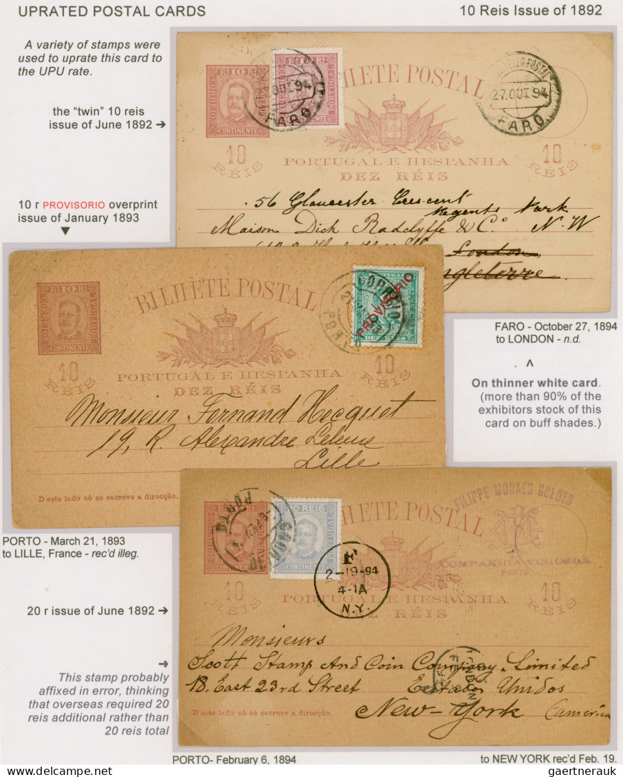 Portugal - postal stationery: 1878-1910 Specialized exhibition collection of abo