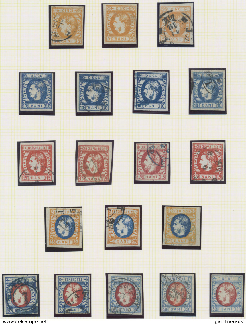 Romania: 1858/1900, A Decent Used And Mint Collection Of Apprx. 133 Stamps On Al - Usado