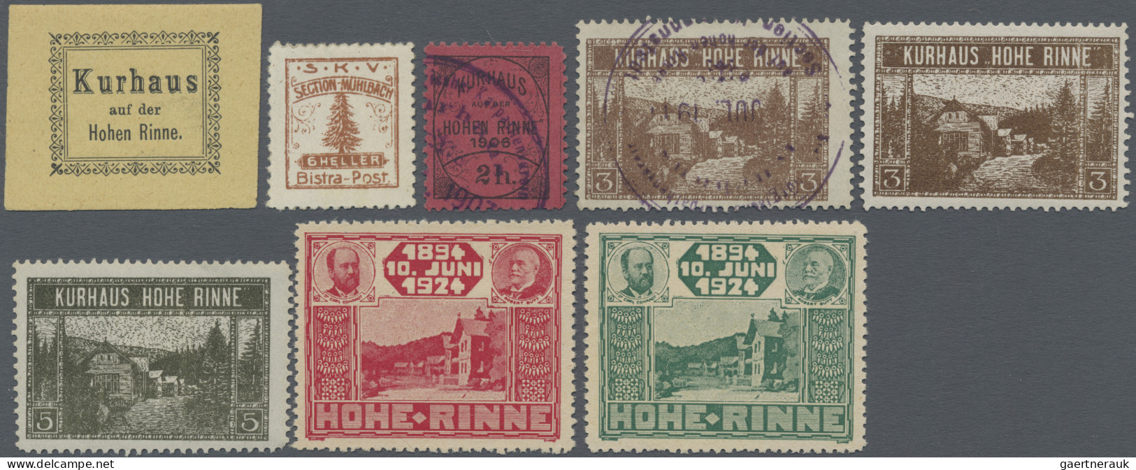 Romania - Specialities: 1906/1924, Hotel Mail "Hohe Rinne" And "Bistra", Group O - Sonstige & Ohne Zuordnung