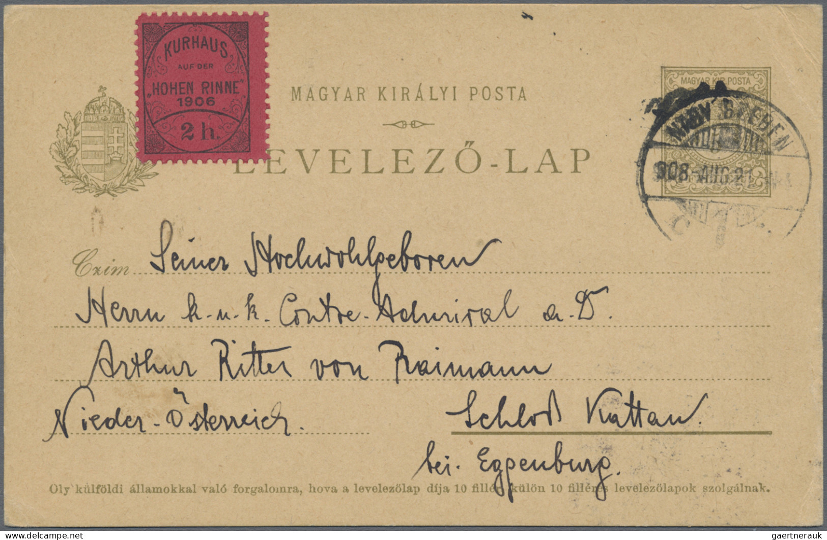 Romania - specialities: 1906/1924, Hotel Mail "Hohe Rinne" and "Bistra", group o