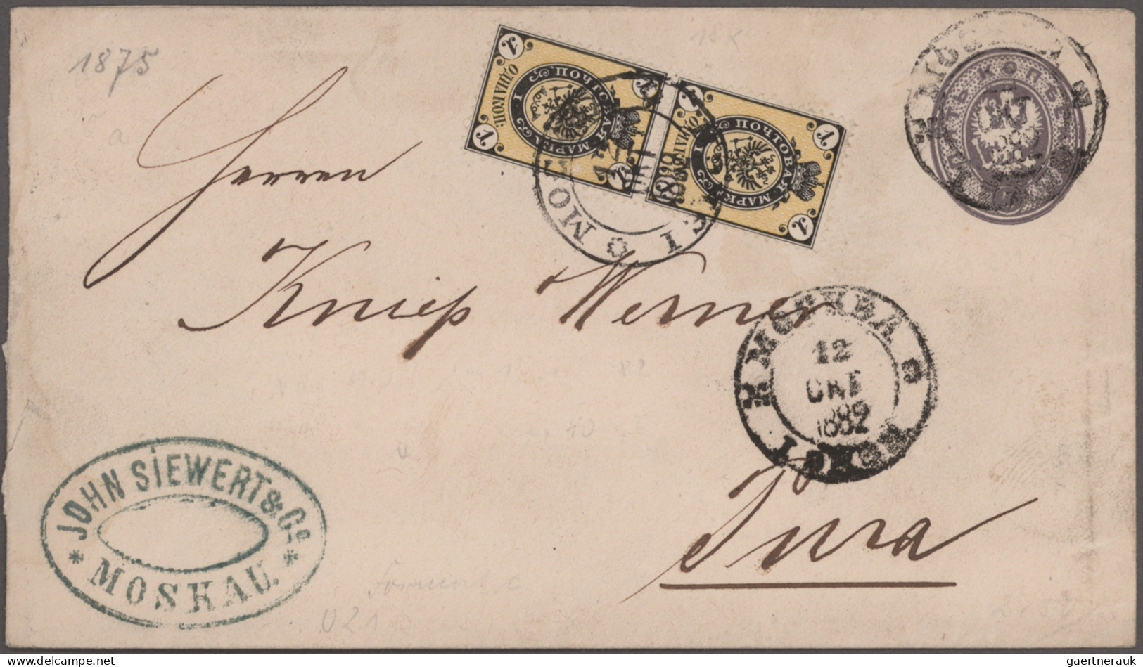 Russia: 1850/1910's: Collection of 33 postal stationery envelopes and cards, all