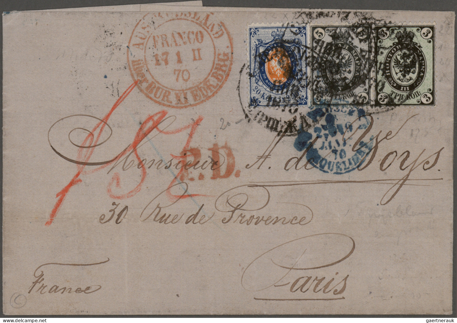 Russia: 1854-1883: Collection of 22 covers and postcards including 16 items from