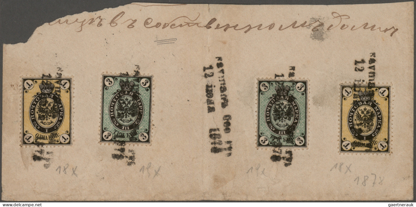 Russia: 1854-1883: Collection of 22 covers and postcards including 16 items from