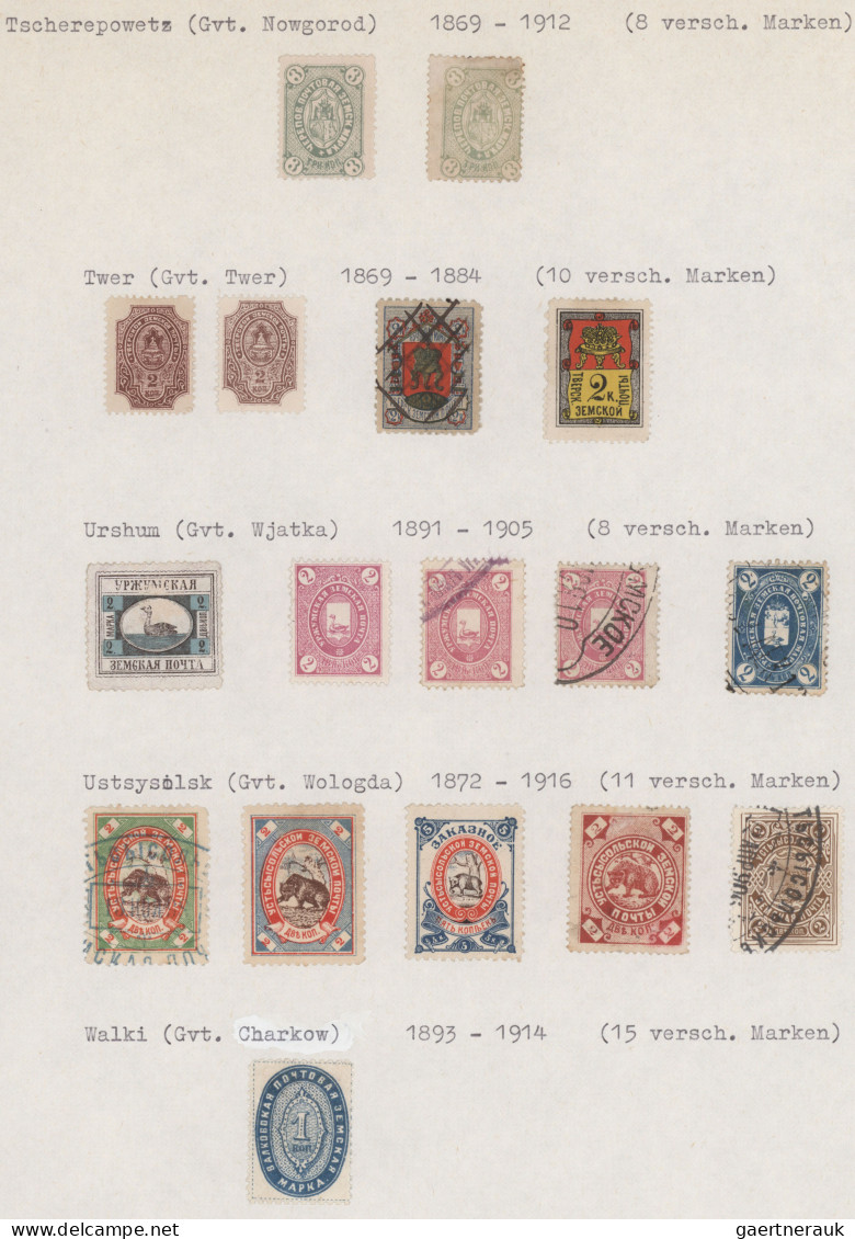 Russia - Zemstvo: 1867/1916, Fine Collection Of The Different Zemstvos Rural Dis - Zemstvos