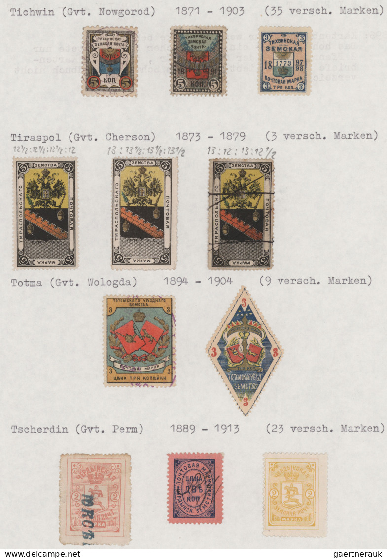 Russia - Zemstvo: 1867/1916, fine collection of the different Zemstvos rural dis