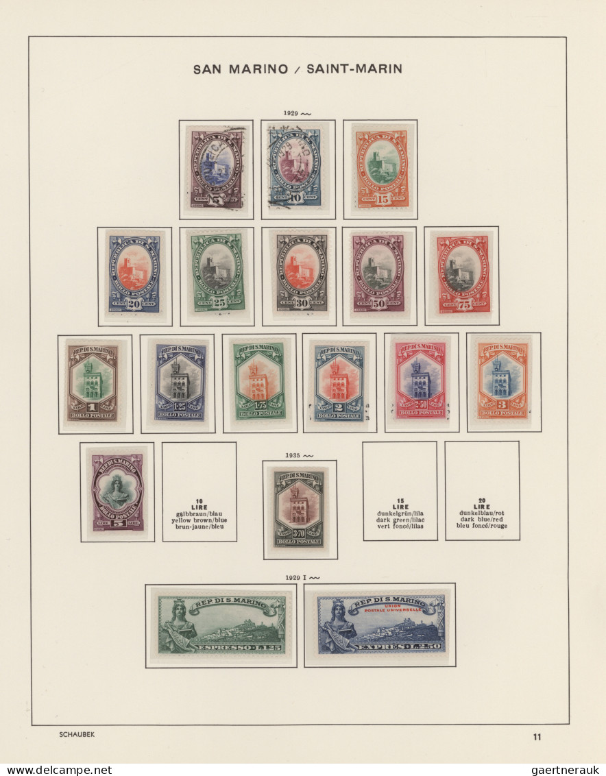 San Marino: 1877/1989, Comprehensive Collection On Schaubek Pages In A Binder Wi - Oblitérés