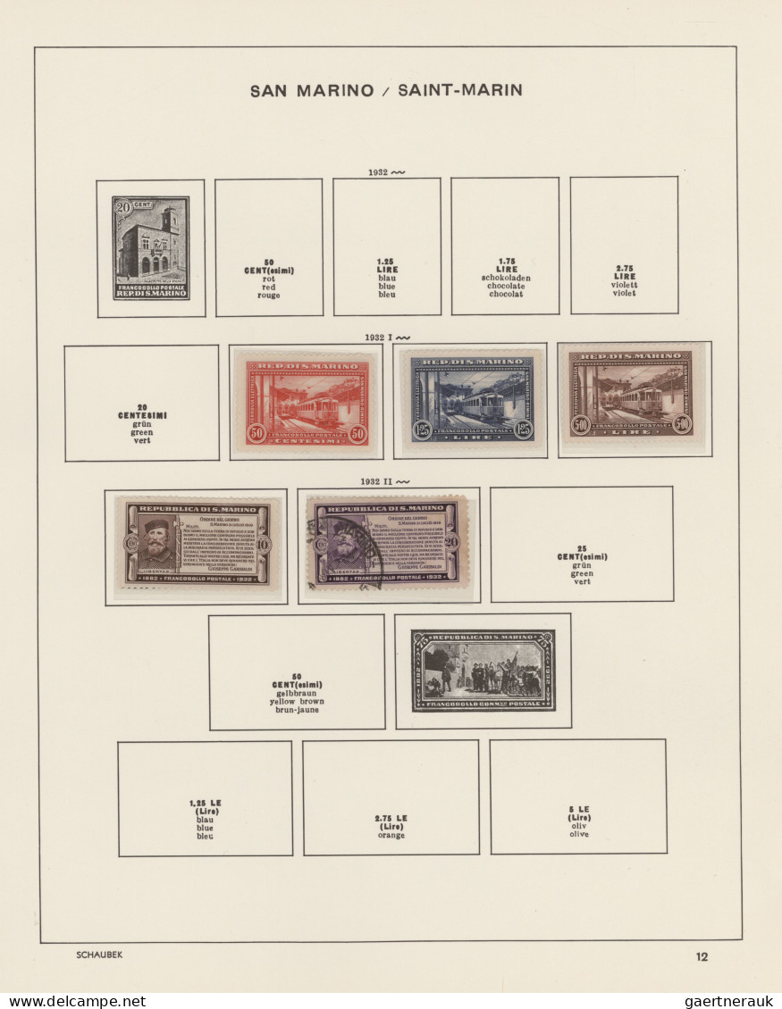 San Marino: 1877/1989, Comprehensive Collection On Schaubek Pages In A Binder Wi - Oblitérés