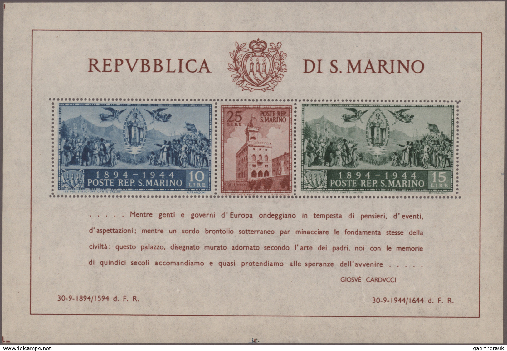 San Marino: 1937/1996, Binder With Mostly Blocks Like Mi. Block 4A/B, Also Mi. 7 - Ongebruikt