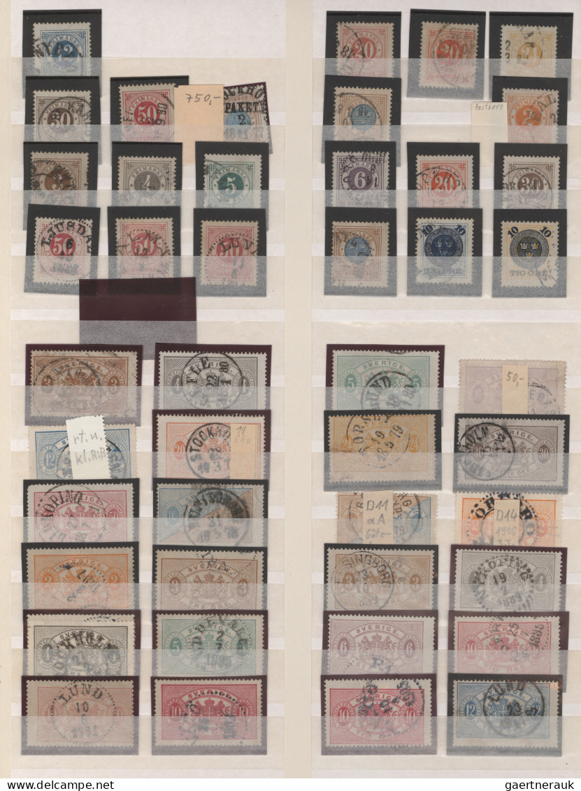 Sweden: 1855/1990 (approx.), Interesting And Well-stocked Collections From The F - Lettres & Documents