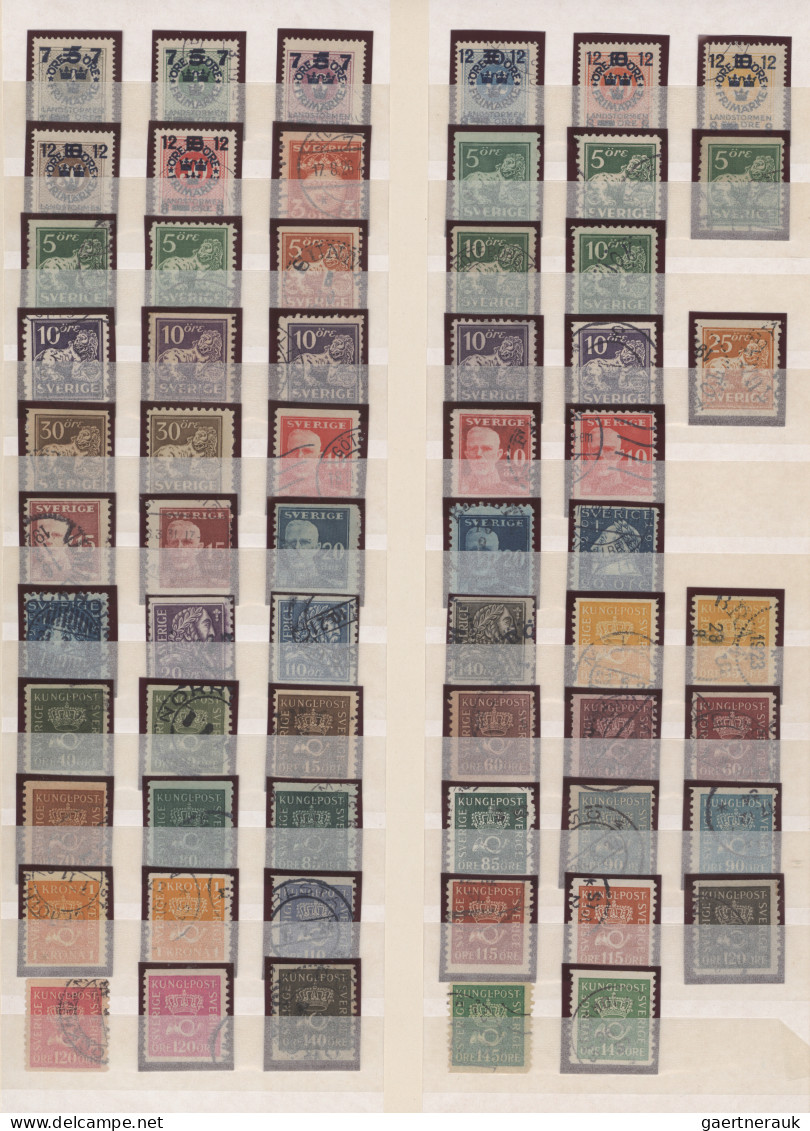 Sweden: 1855/1990 (approx.), interesting and well-stocked collections from the f