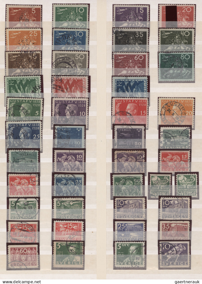 Sweden: 1855/1990 (approx.), interesting and well-stocked collections from the f