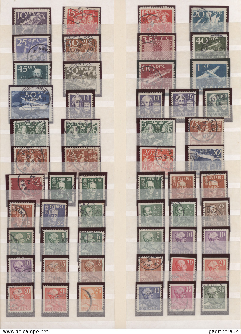 Sweden: 1855/1990 (approx.), interesting and well-stocked collections from the f