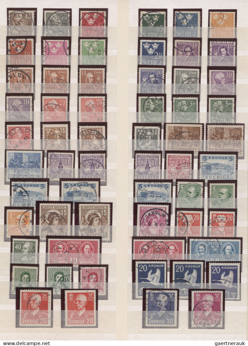 Sweden: 1855/1990 (approx.), interesting and well-stocked collections from the f