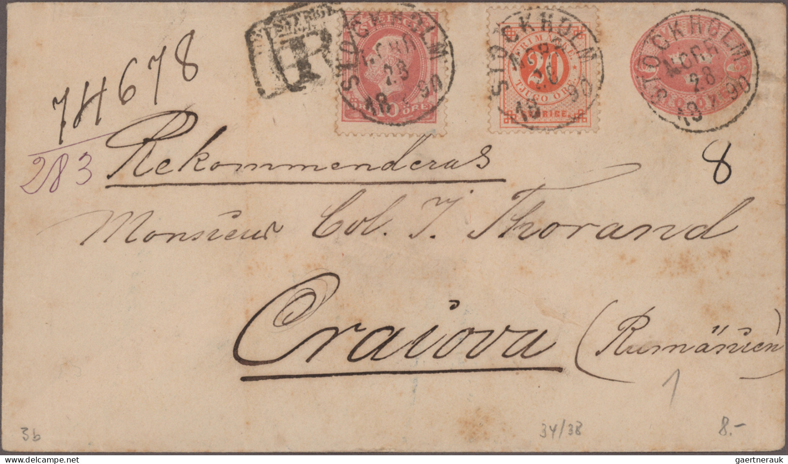 Sweden: 1855/1990 (approx.), interesting and well-stocked collections from the f
