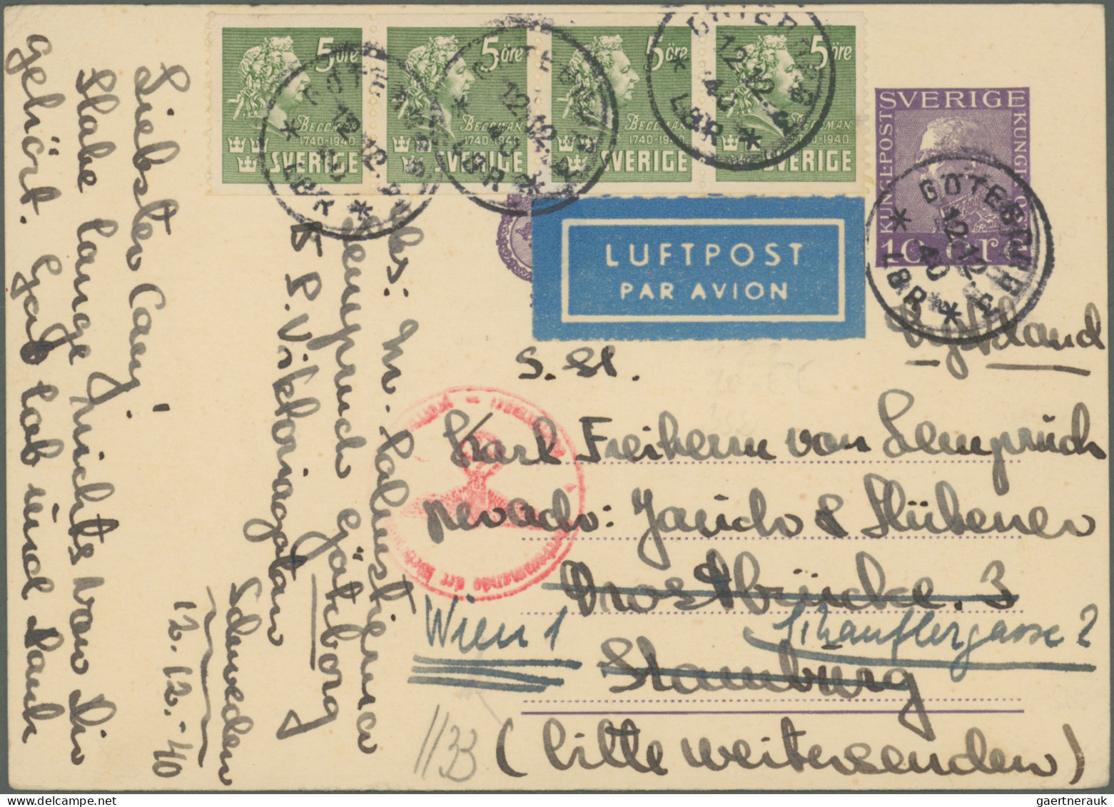 Sweden: 1870/1970 (ca.), Almost Exclusively Up To 1940s, Sophisticated Balance O - Lettres & Documents