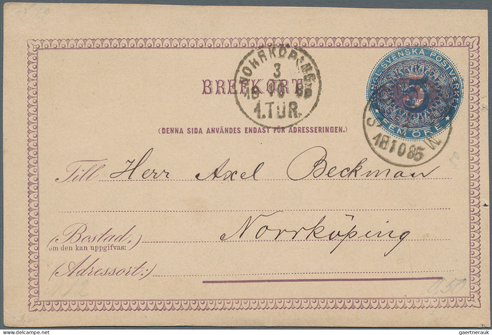 Sweden - Postal Stationery: 1878-1940's (c.): About 115 Postal Stationery Items - Entiers Postaux