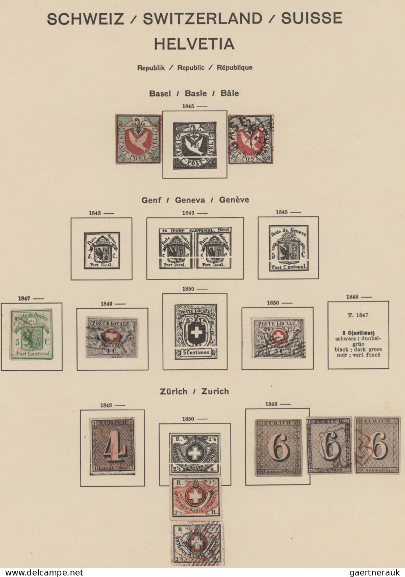 Schweiz: 1845/1860 (ca.), Fälschungs-/Vergleichssammlung Mit Klassischen Ausgabe - Lotti/Collezioni