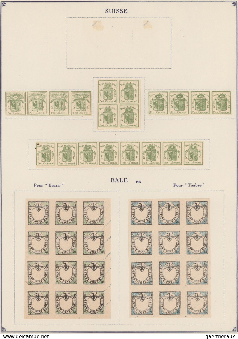 Schweiz: 1845/1860 (ca.), Fälschungs-/Vergleichssammlung Mit Klassischen Ausgabe - Collections
