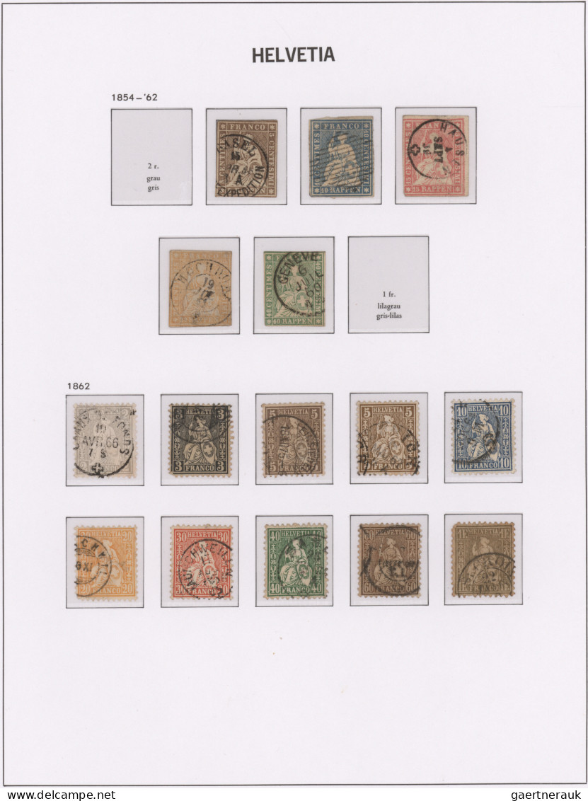 Schweiz: 1850/1950, Meist Gestempelte Sammlung Im DAVO-Vordruckalbum, Unterschie - Verzamelingen