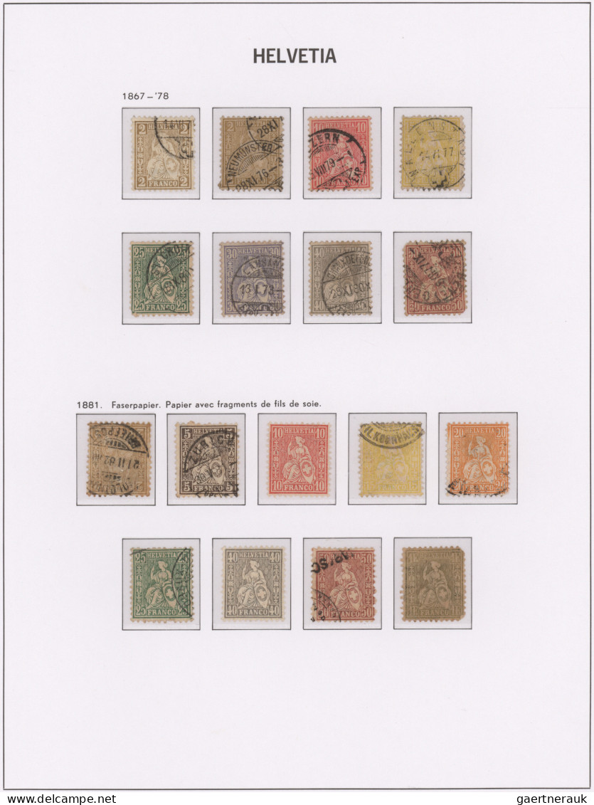 Schweiz: 1850/1950, Meist Gestempelte Sammlung Im DAVO-Vordruckalbum, Unterschie - Verzamelingen