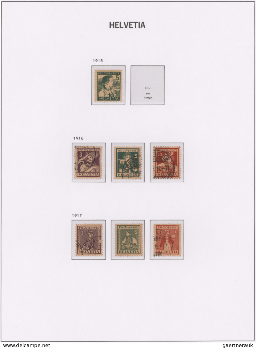 Schweiz: 1850/1950, meist gestempelte Sammlung im DAVO-Vordruckalbum, unterschie