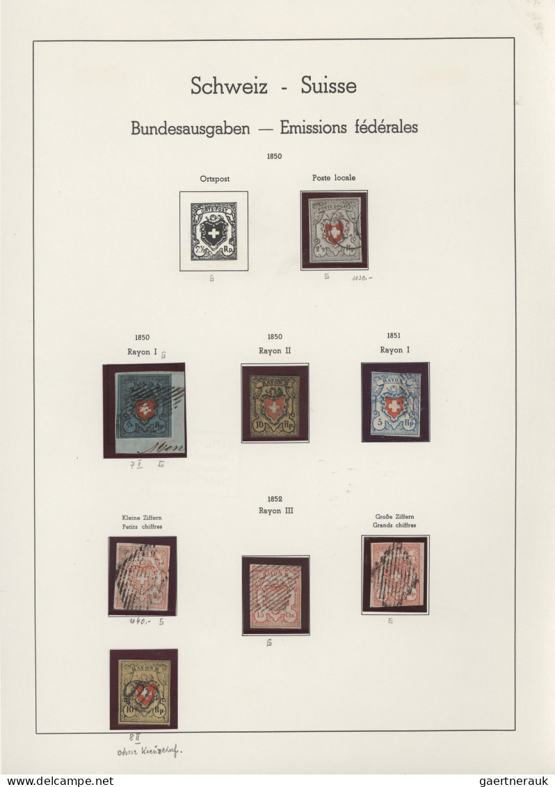 Schweiz: 1850/1999, Umfangreiche Gestempelte Und Postfrische/ungebrauchte Sammlu - Verzamelingen