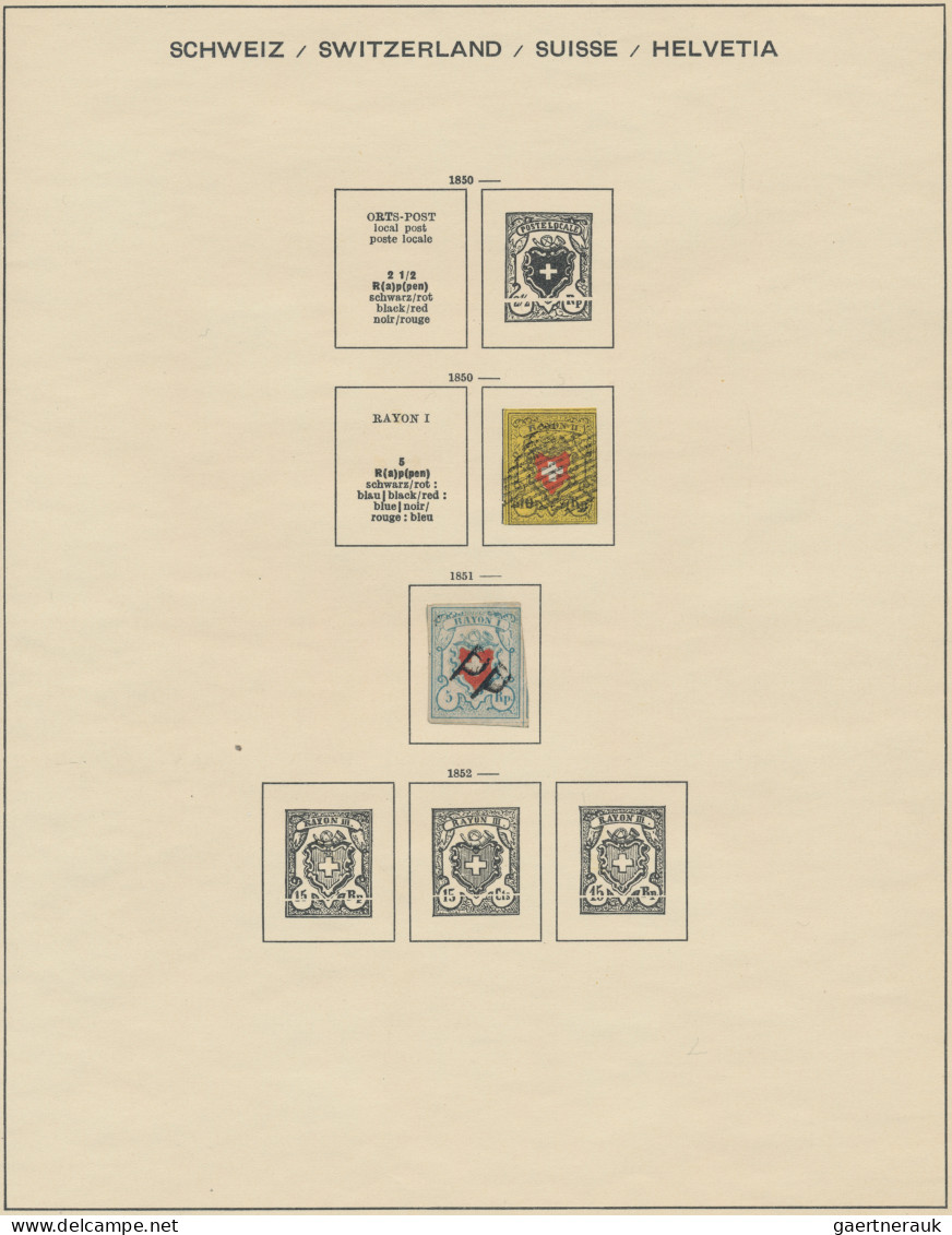 Schweiz: 1850-1982 Umfangreicher Schweiz-Bestand Mit Einer Ganz überwiegend Gest - Lotes/Colecciones