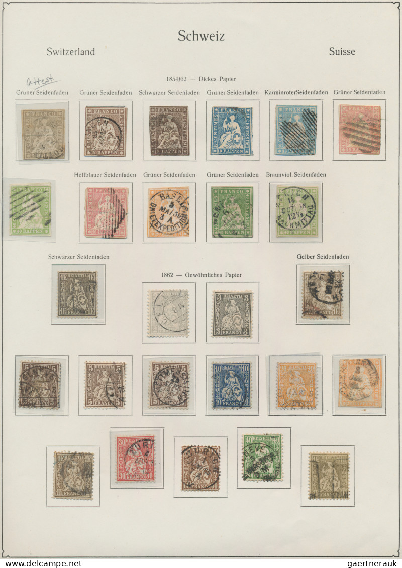 Schweiz: 1850-2008, Gestempelte Ländersammlung Auf KA-BE-Vordruck Mit Sehr Schön - Collections