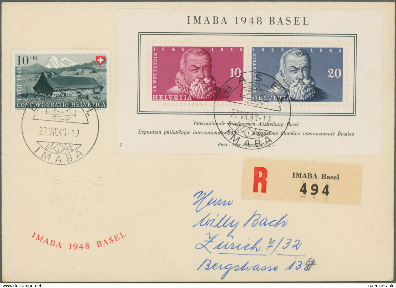 Schweiz: 1858/1978, Meist Bis 1960, Partie Von 28 Briefen Und Karten, Dabei Bloc - Collections