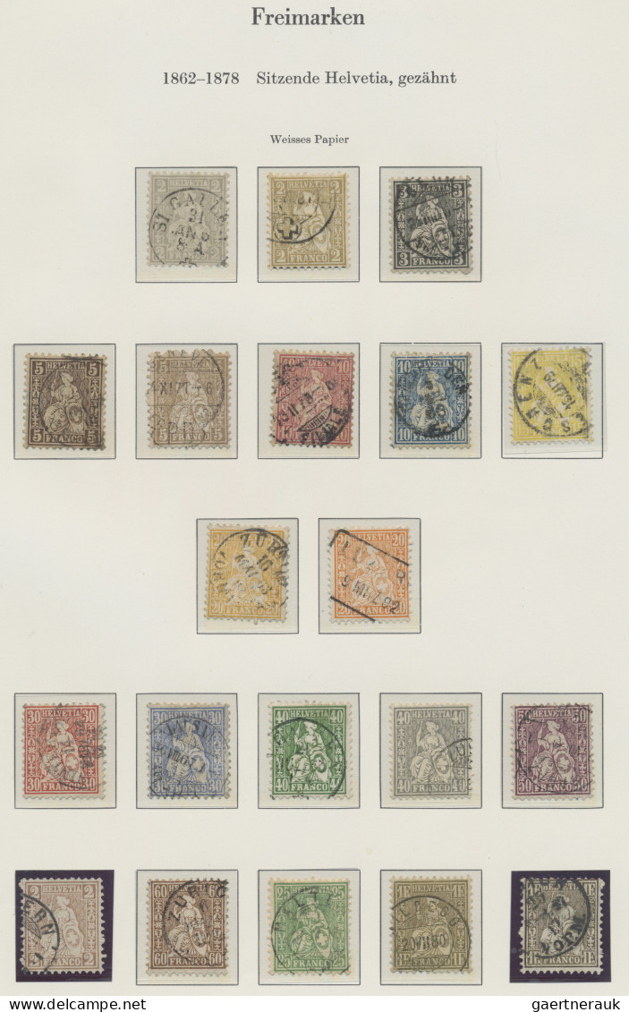 Schweiz: 1862-1960 Feine Kollektion Von Gestempelten Frei- Und Sondermarken Im V - Verzamelingen