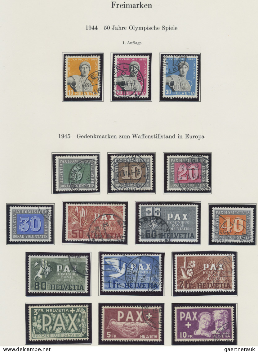 Schweiz: 1862-1960 Feine Kollektion Von Gestempelten Frei- Und Sondermarken Im V - Verzamelingen