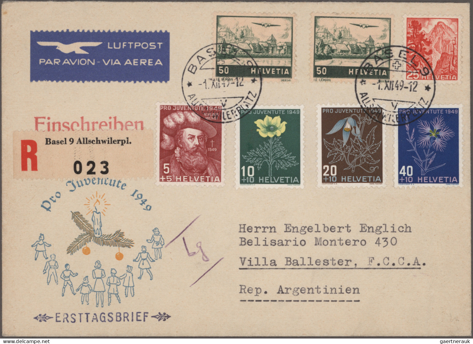 Schweiz: 1864-1950er Jahre: Rund 120 Briefe, Postkarten Und Ganzsachen, Dabei Et - Collections