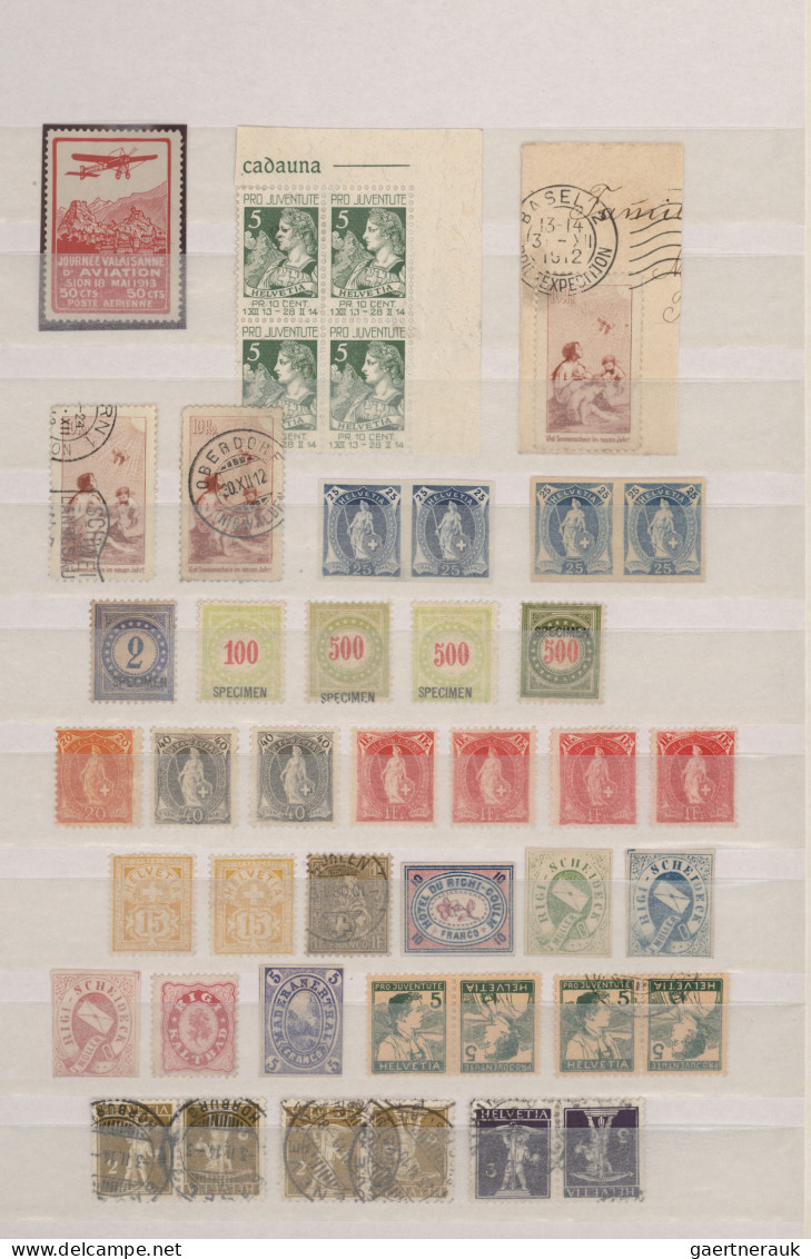 Schweiz: 1880/1940 (ca.), Gestempelte Und Ungebrauchte Zusammenstellung Mit Mitt - Collections