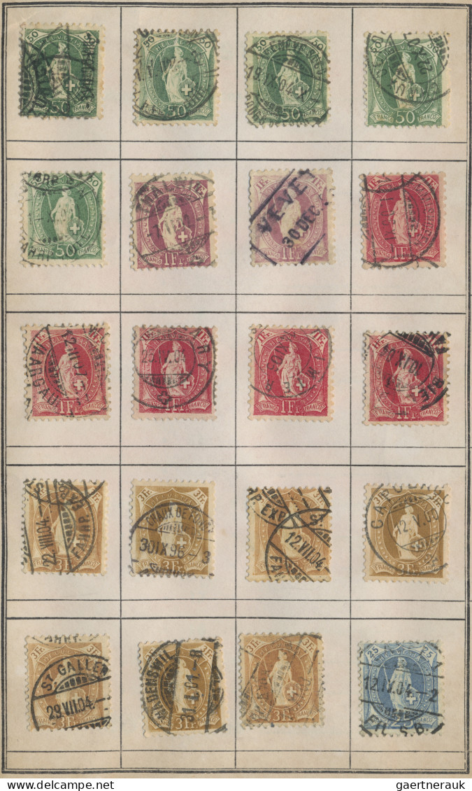 Schweiz: 1882-1908 Stehende Helvetia: 240 Gestempelte Marken Aller Wertstufen In - Collections