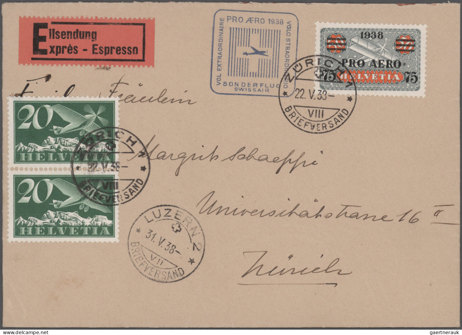 Schweiz: 1919/1981 (ca.), Flugpost-Sammlung Ab Zumstein Nummer 2, Soweit Komplet - Lotes/Colecciones
