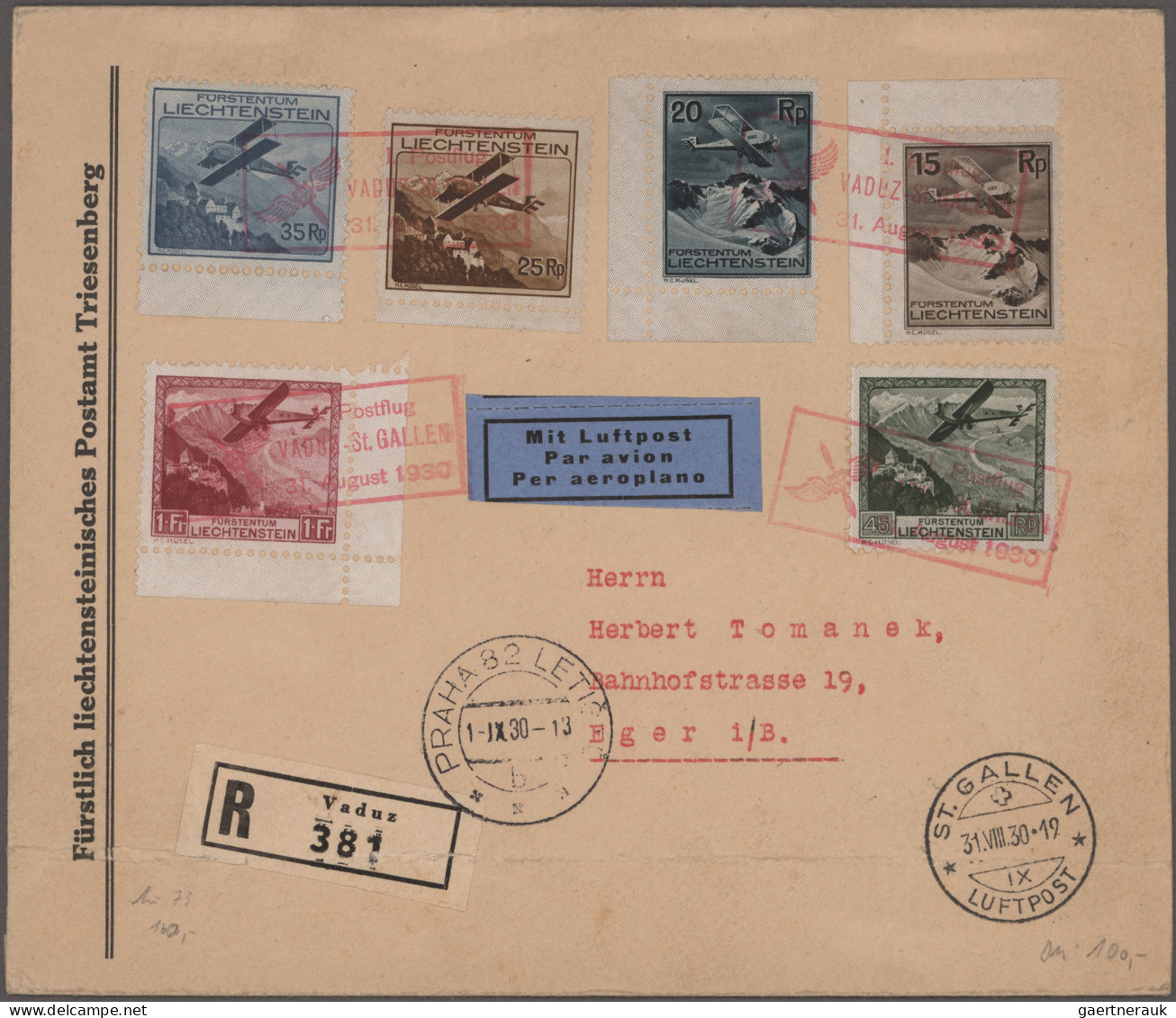 Schweiz: 1925/1946 FLUGPOST: 32 Briefe Und Karten Mit Luft- Bzw. Flugpost, Dabei - Lotes/Colecciones