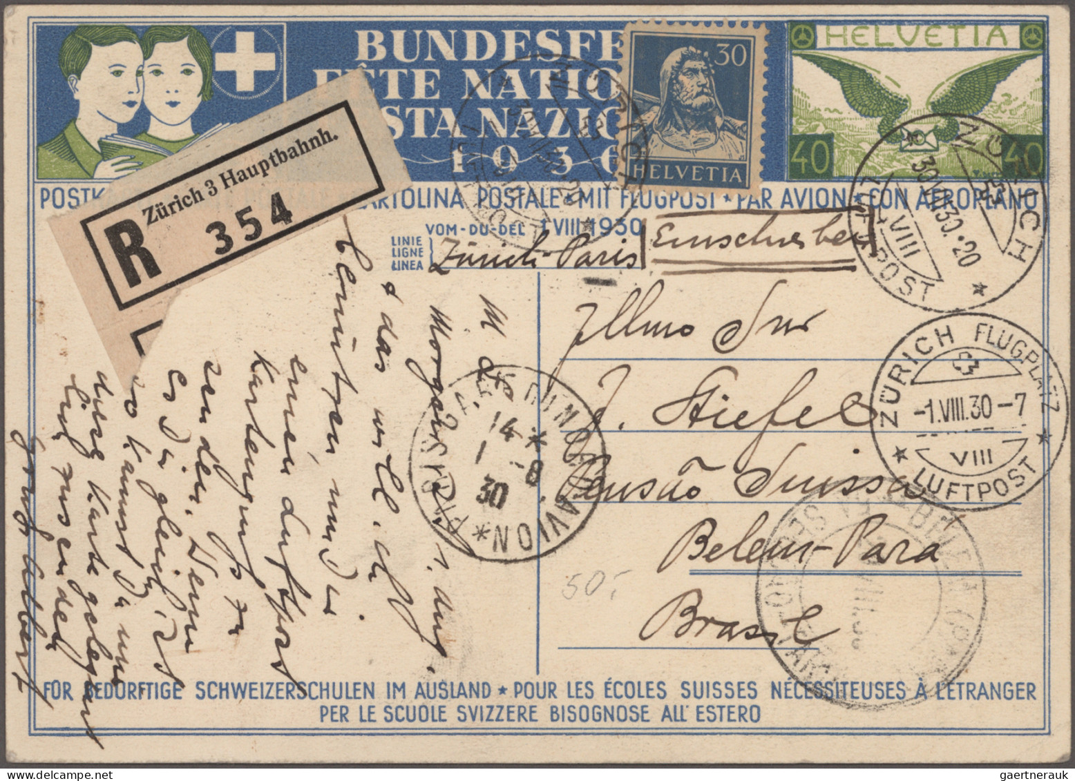Schweiz: 1925/1946 FLUGPOST: 32 Briefe Und Karten Mit Luft- Bzw. Flugpost, Dabei - Sammlungen