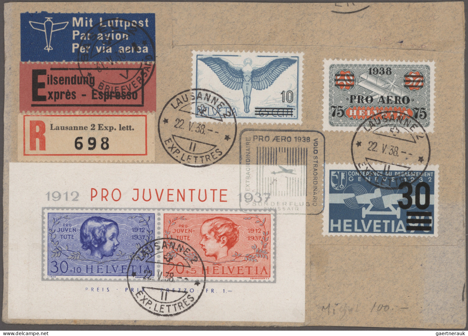 Schweiz: 1925/1946 FLUGPOST: 32 Briefe Und Karten Mit Luft- Bzw. Flugpost, Dabei - Verzamelingen