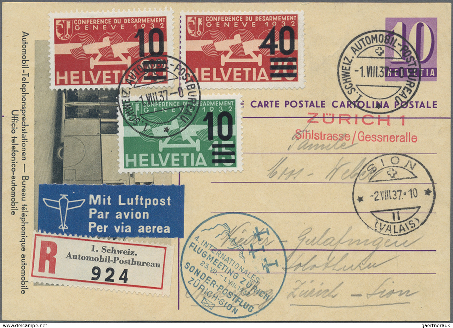 Schweiz: 1926 - 1945, Posten Von 17 Flugbelegen (ein Brief Öffnungsmängel Und Ei - Lotes/Colecciones