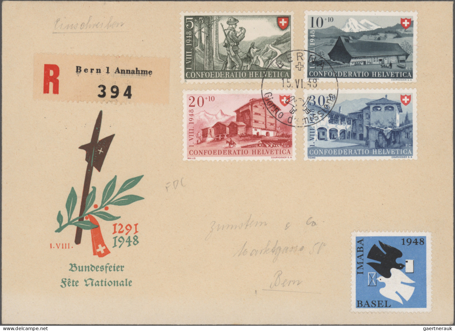 Schweiz: 1937/1959, saubere Sammlung von 34 Belegen, meist FDCs, mit ausschließl