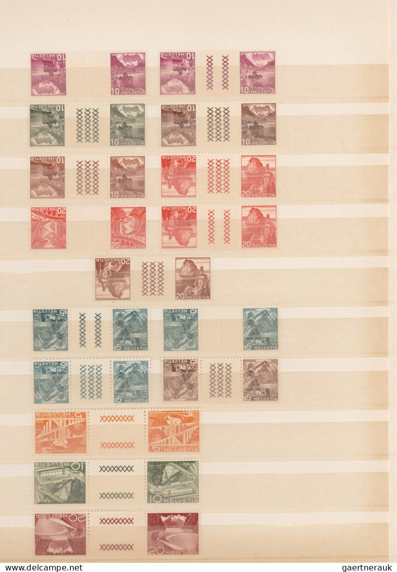 Schweiz - Zusammendrucke: 1910/1950 (ca.), saubere Sammlung der Zusammendruck-Ko